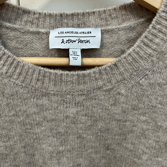 & Other Stories Gray Balloon Sleeve Sweater - Picture 3 of 5